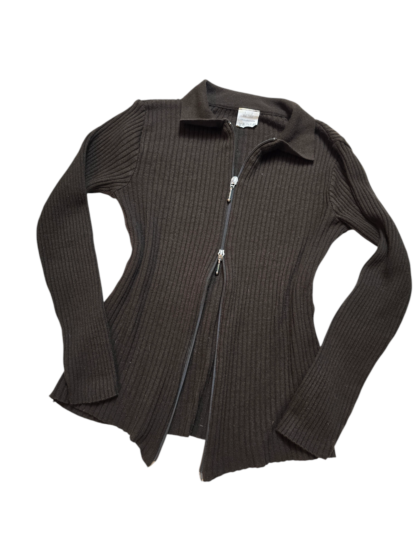 90s vintage softgrunge ribbed zip sweater