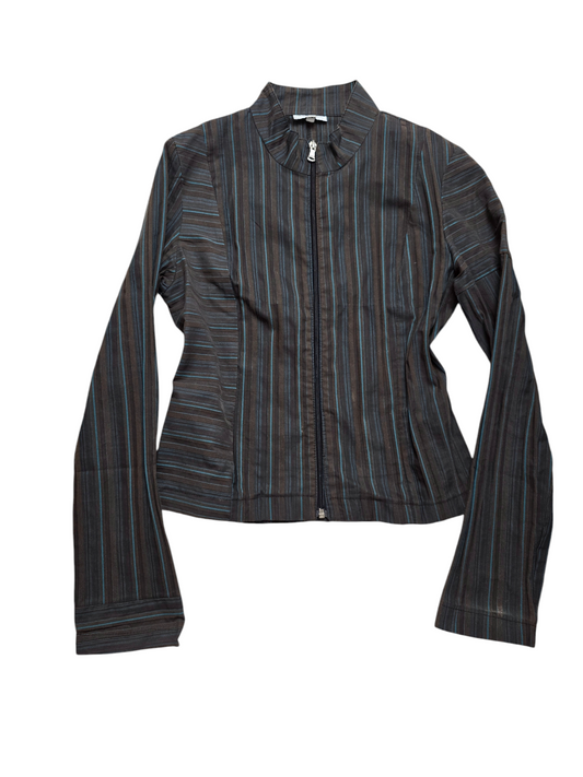 Y2k vintage officecore striped set skirt + jacket