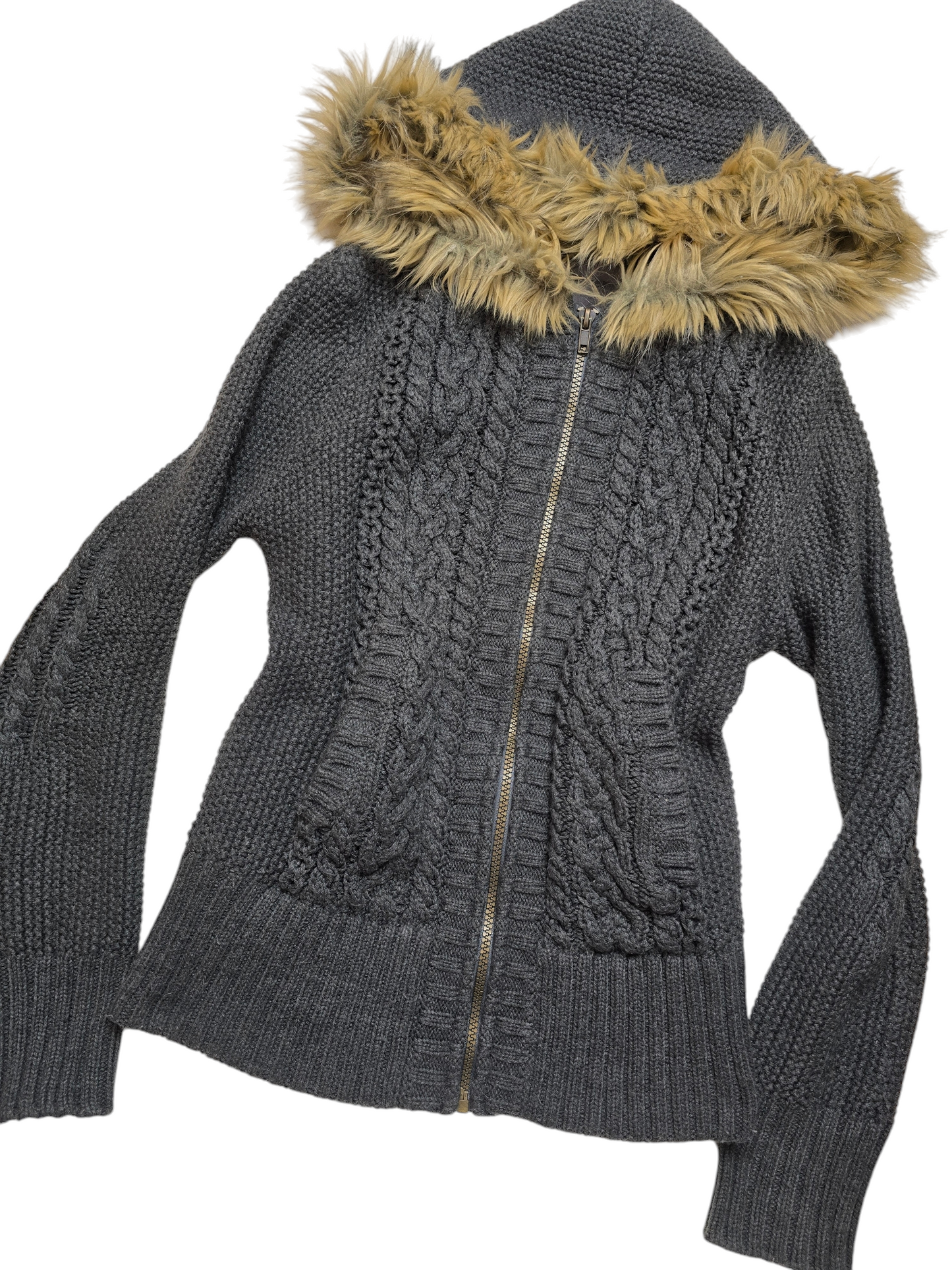 Y2k vintage flirty knit zip sweatshirt