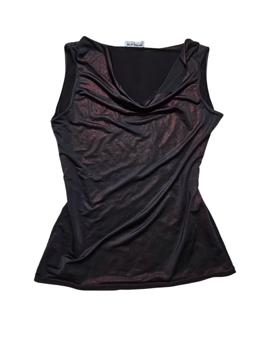 90s vintage romantic draped shiny top