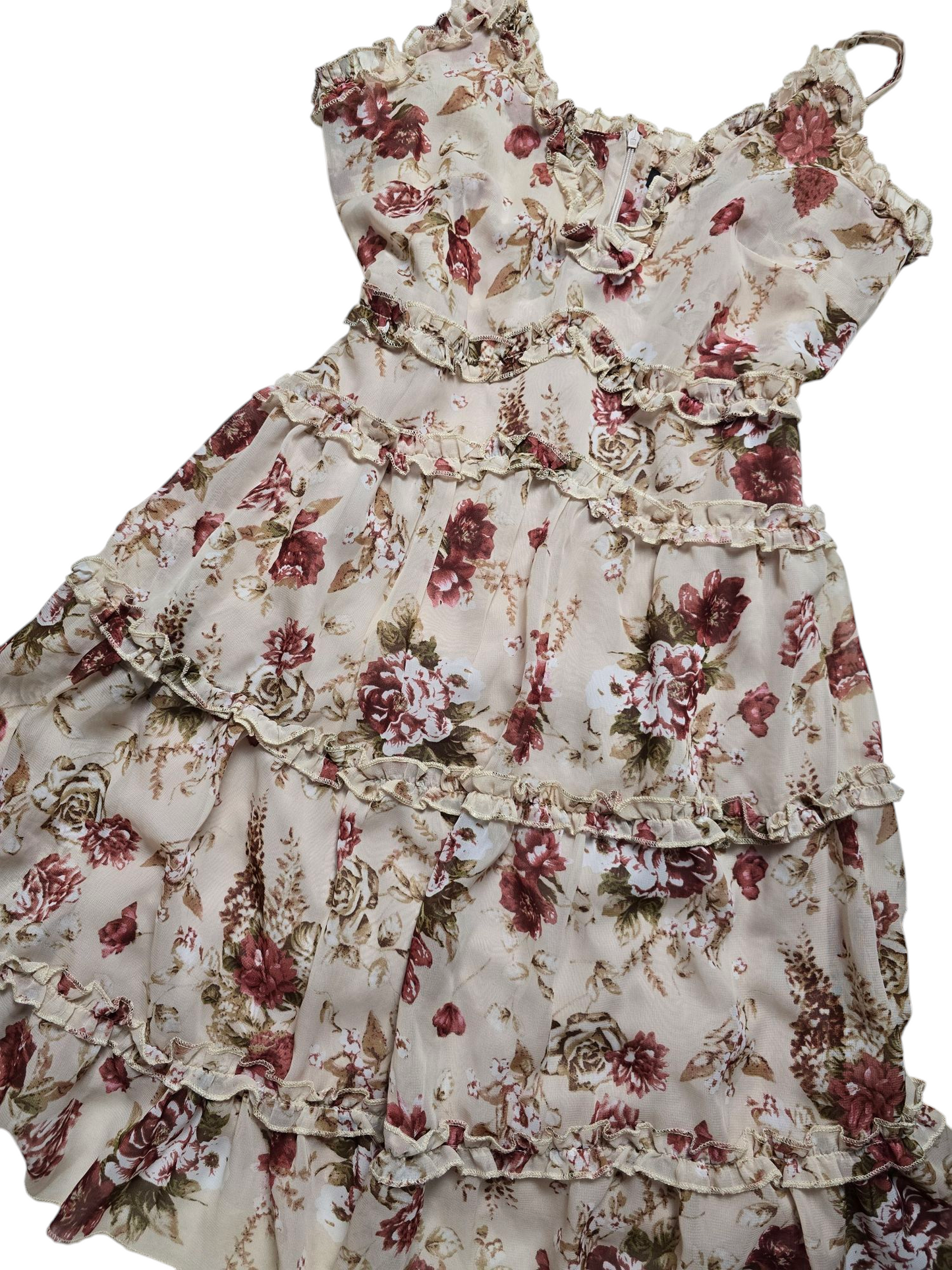 Y2k vintage bohemian flirty ruffled dress