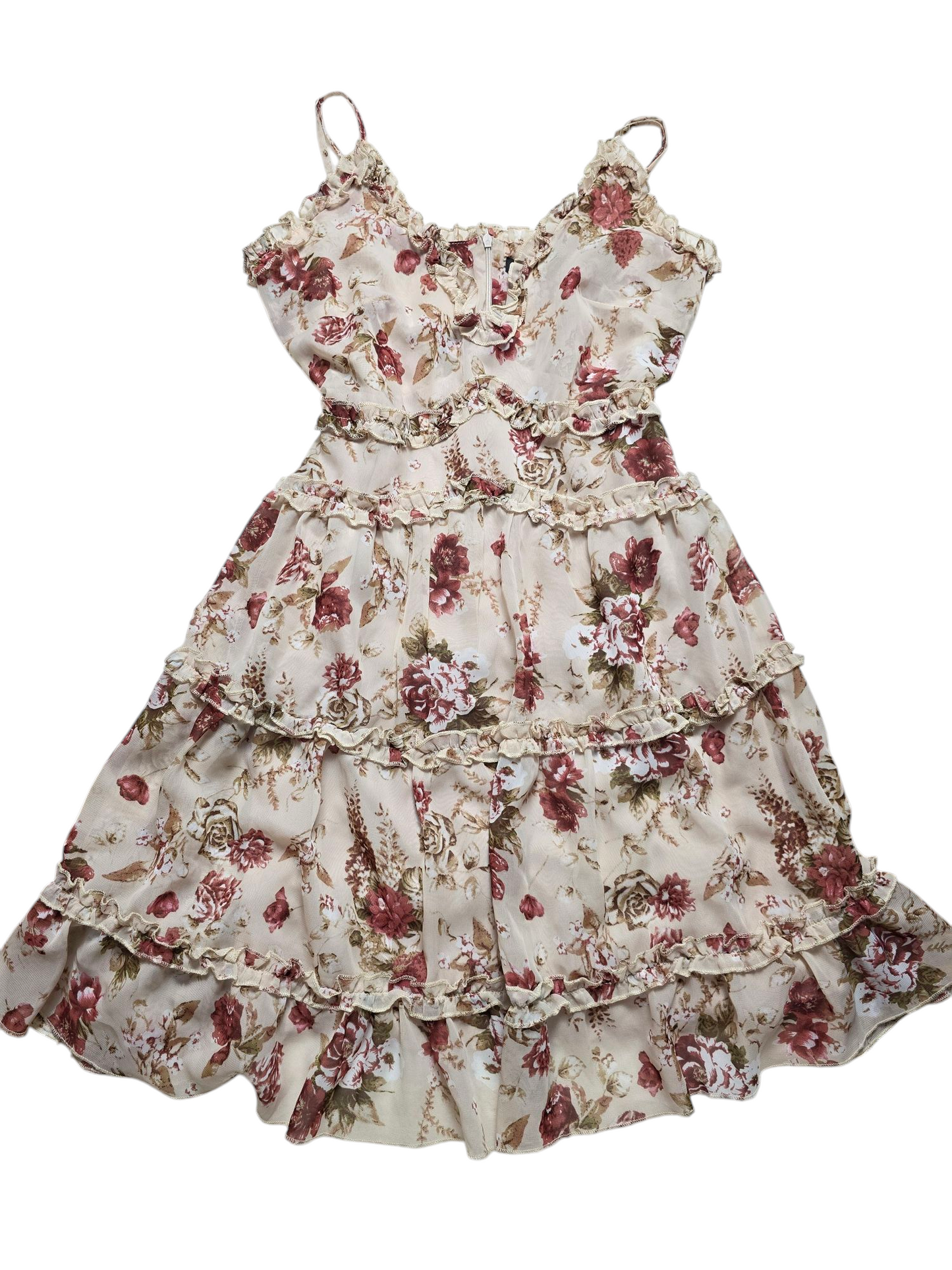 Y2k vintage bohemian flirty ruffled dress