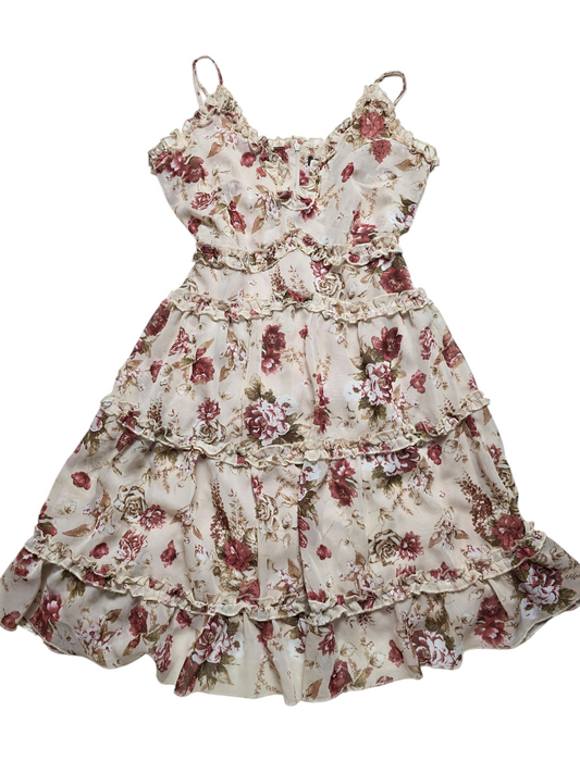 Y2k vintage bohemian flirty ruffled dress
