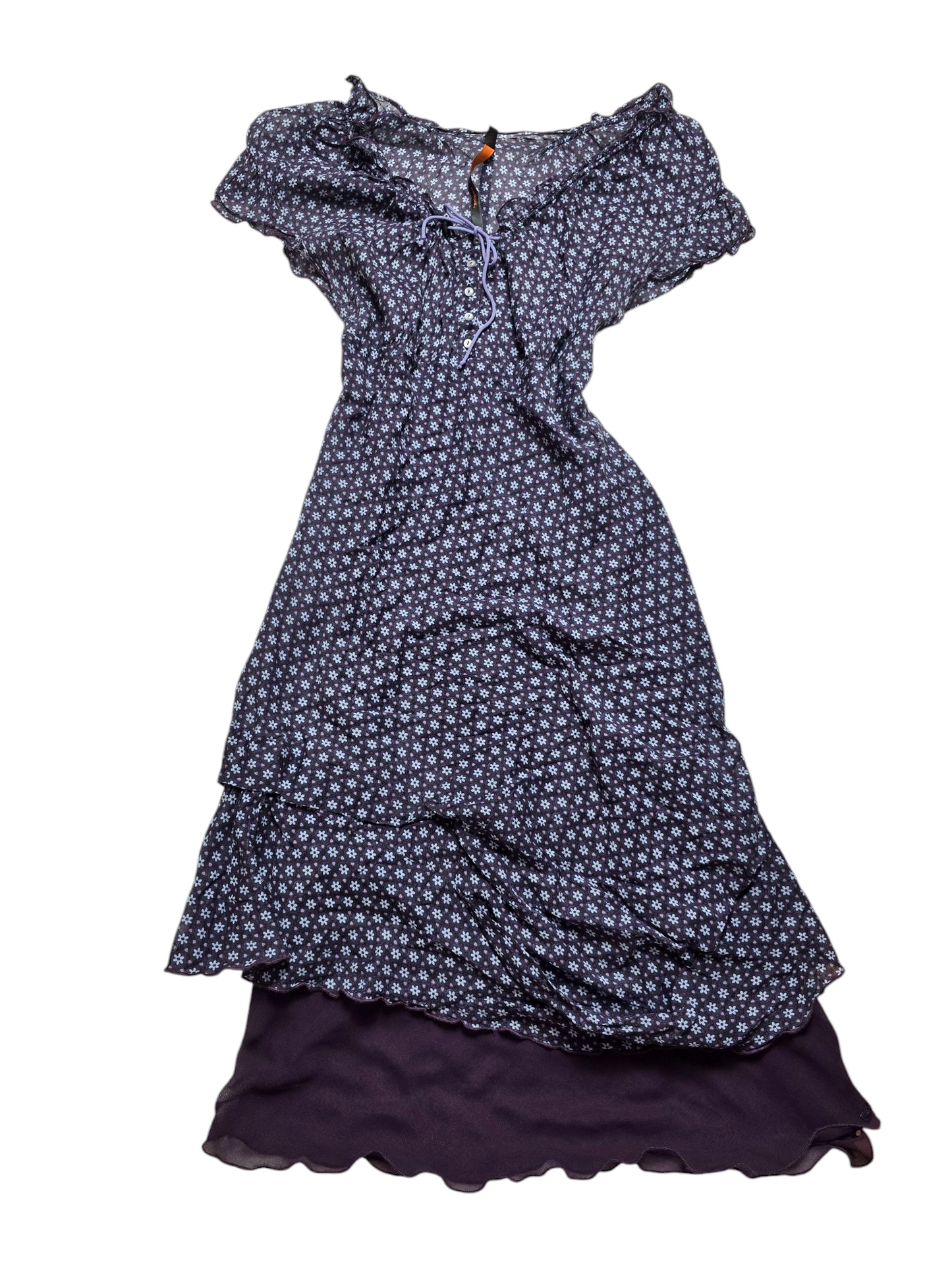 Y2k vintage Cop girlfriend boho flirty flowers dress