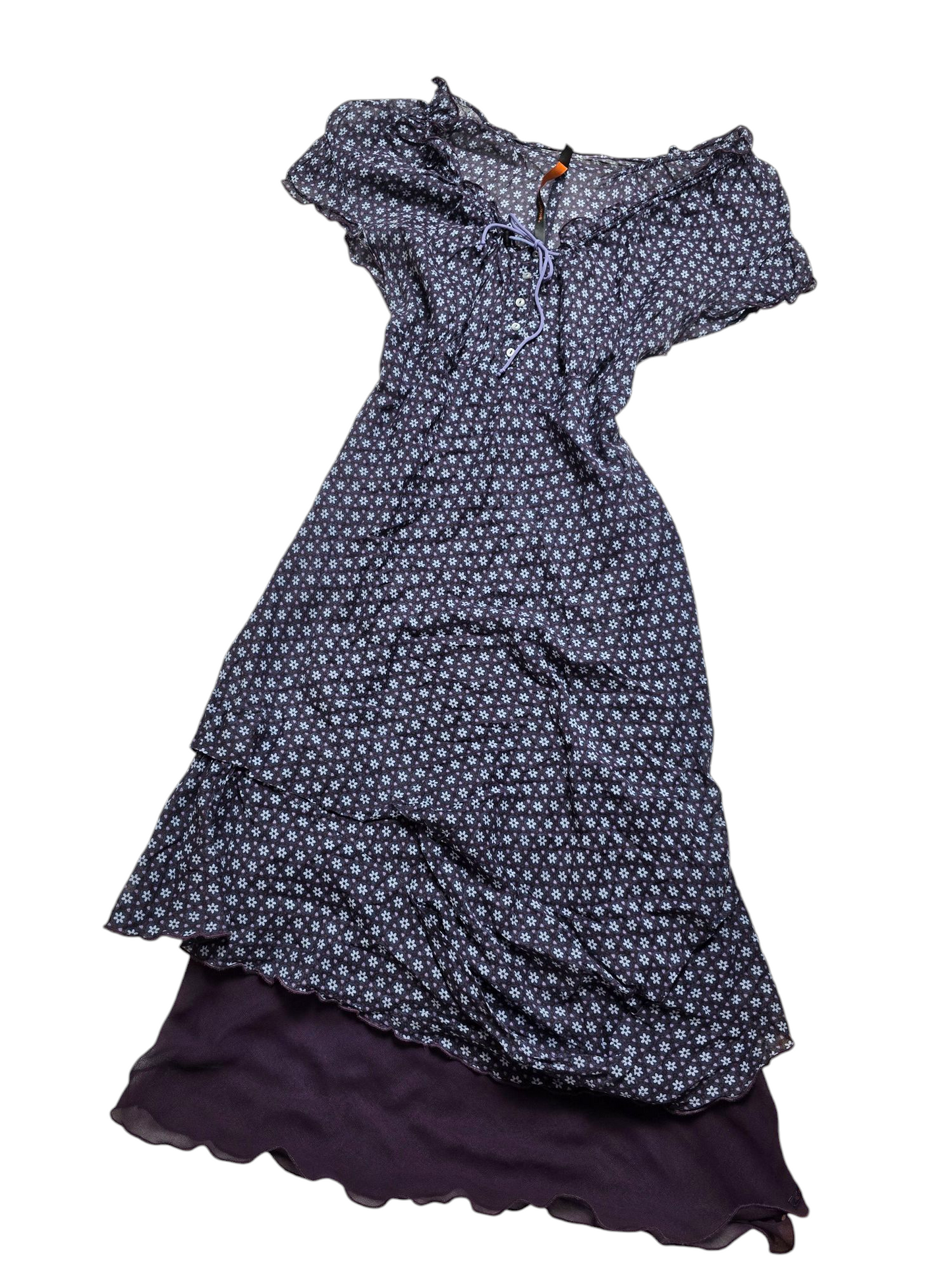 Y2k vintage Cop girlfriend boho flirty flowers dress