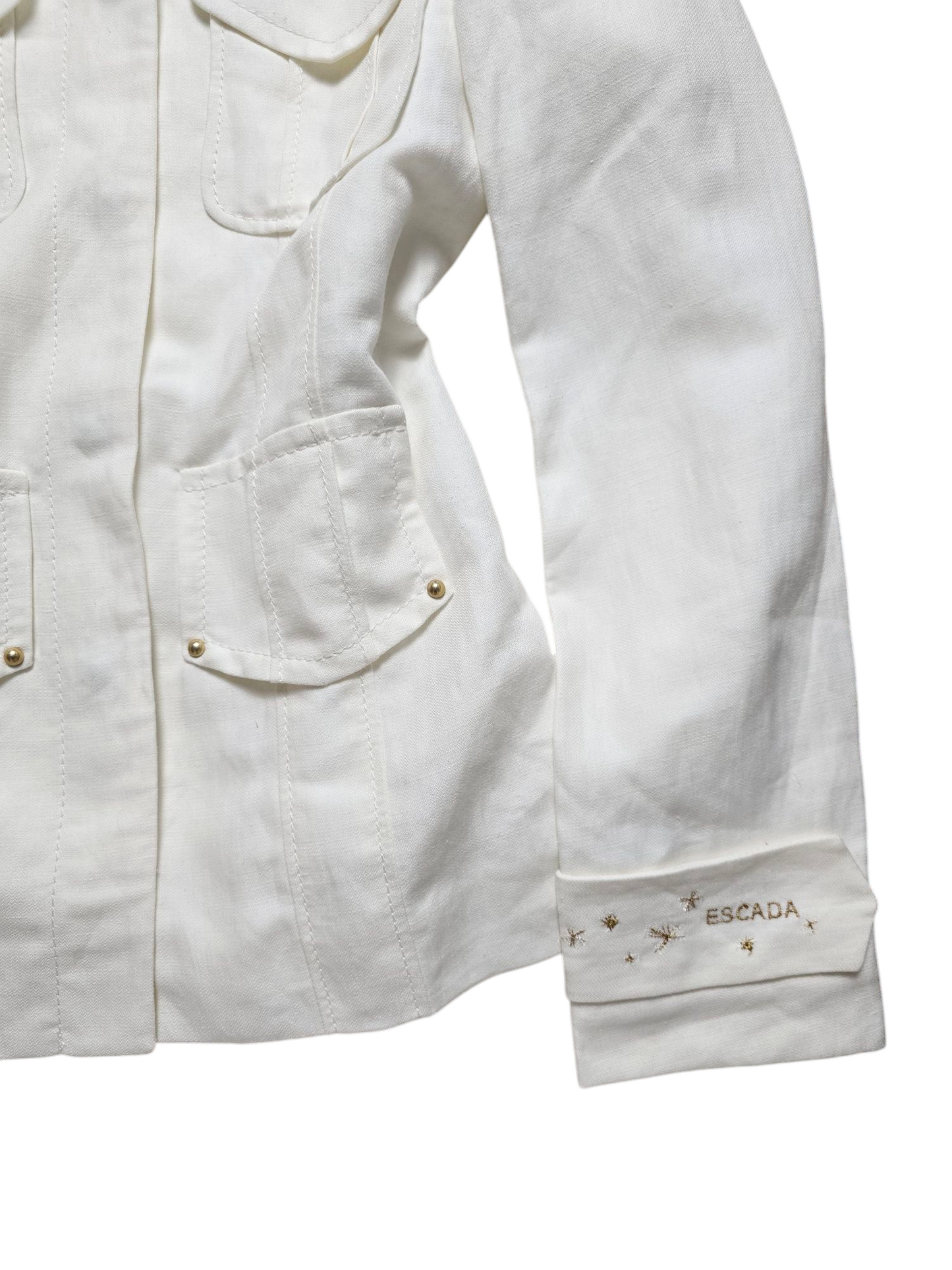 Vintage Escada bohemian white set jacket + pants 