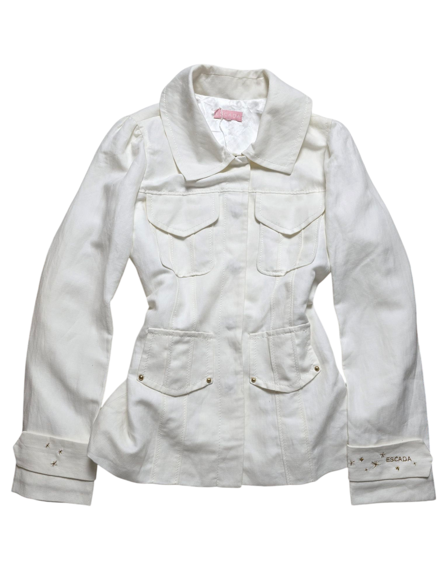 Vintage Escada bohemian white set jacket + pants 