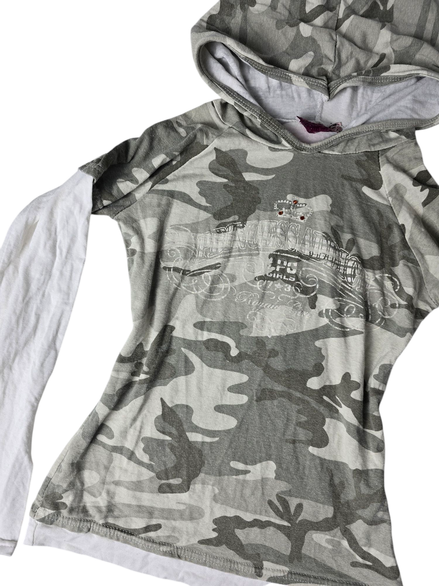 Y2k vintage mcbling military rhinestone top