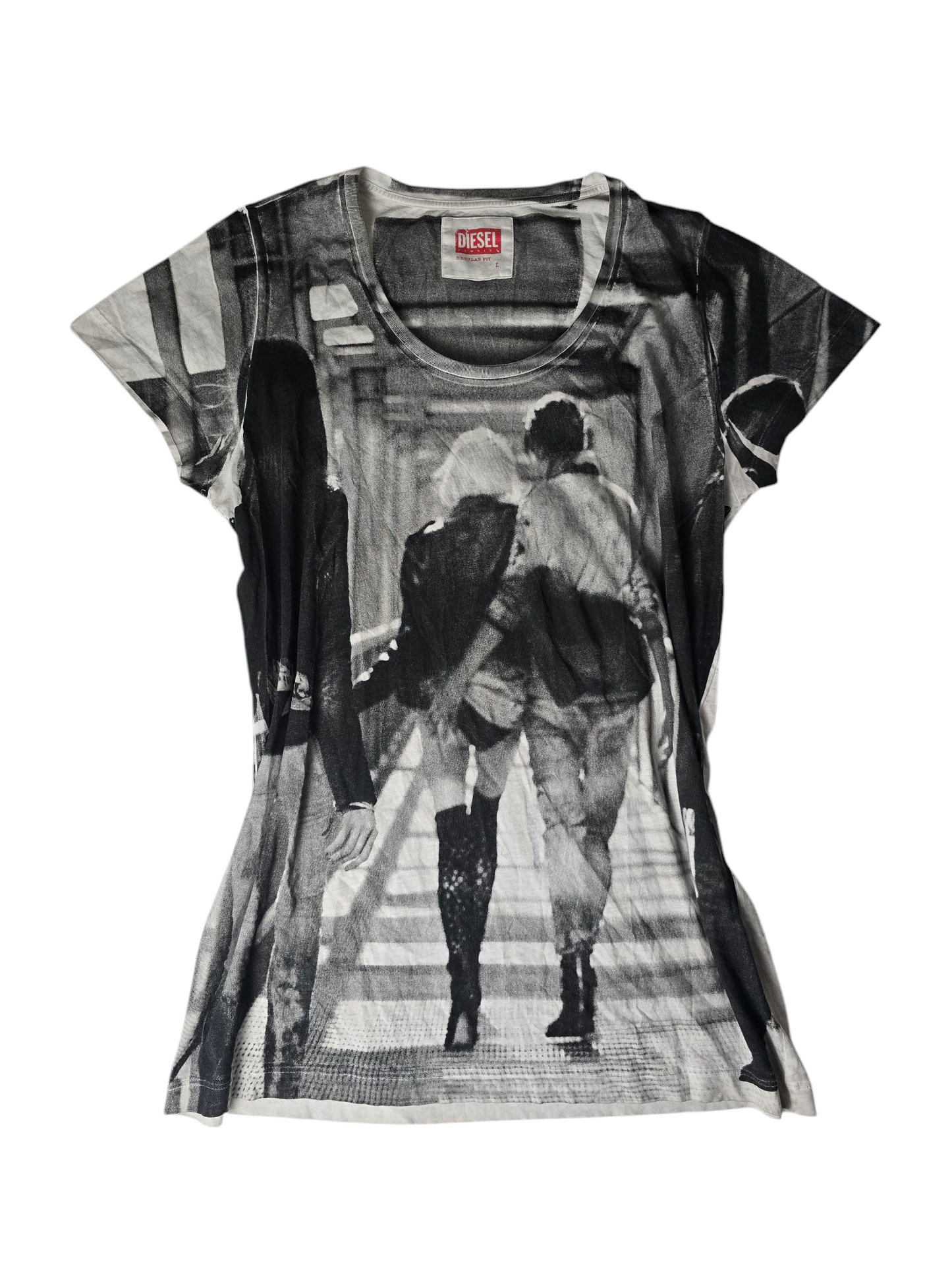 00s vintage Diesel archive indiesleaze printed large tee