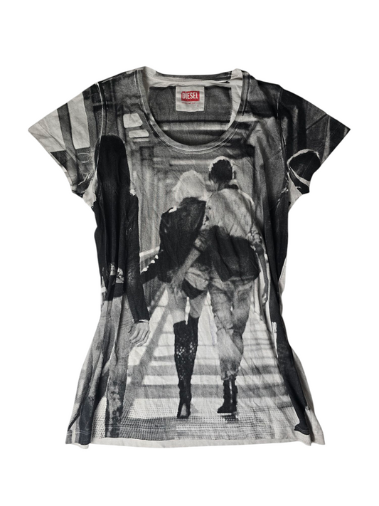 00s vintage Diesel archive indiesleaze printed large tee