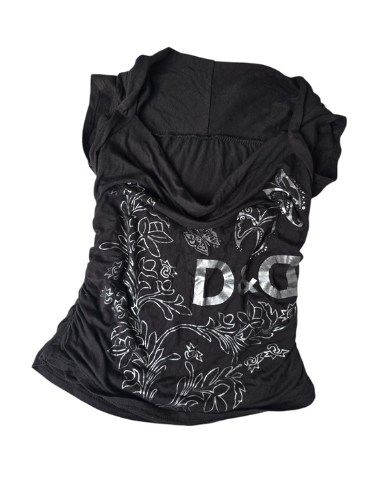 Y2k vintage draped mcbling top