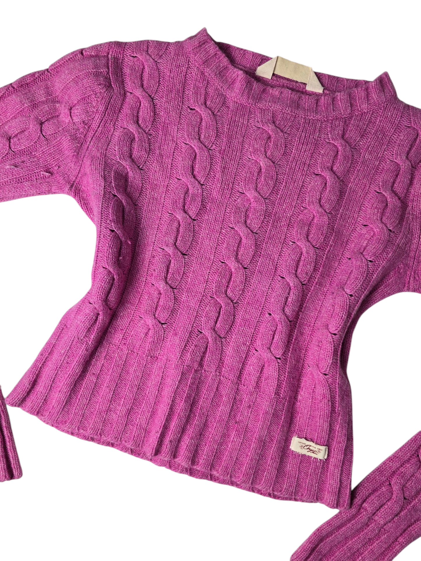 90s vintage pink ribbed coquette sweater