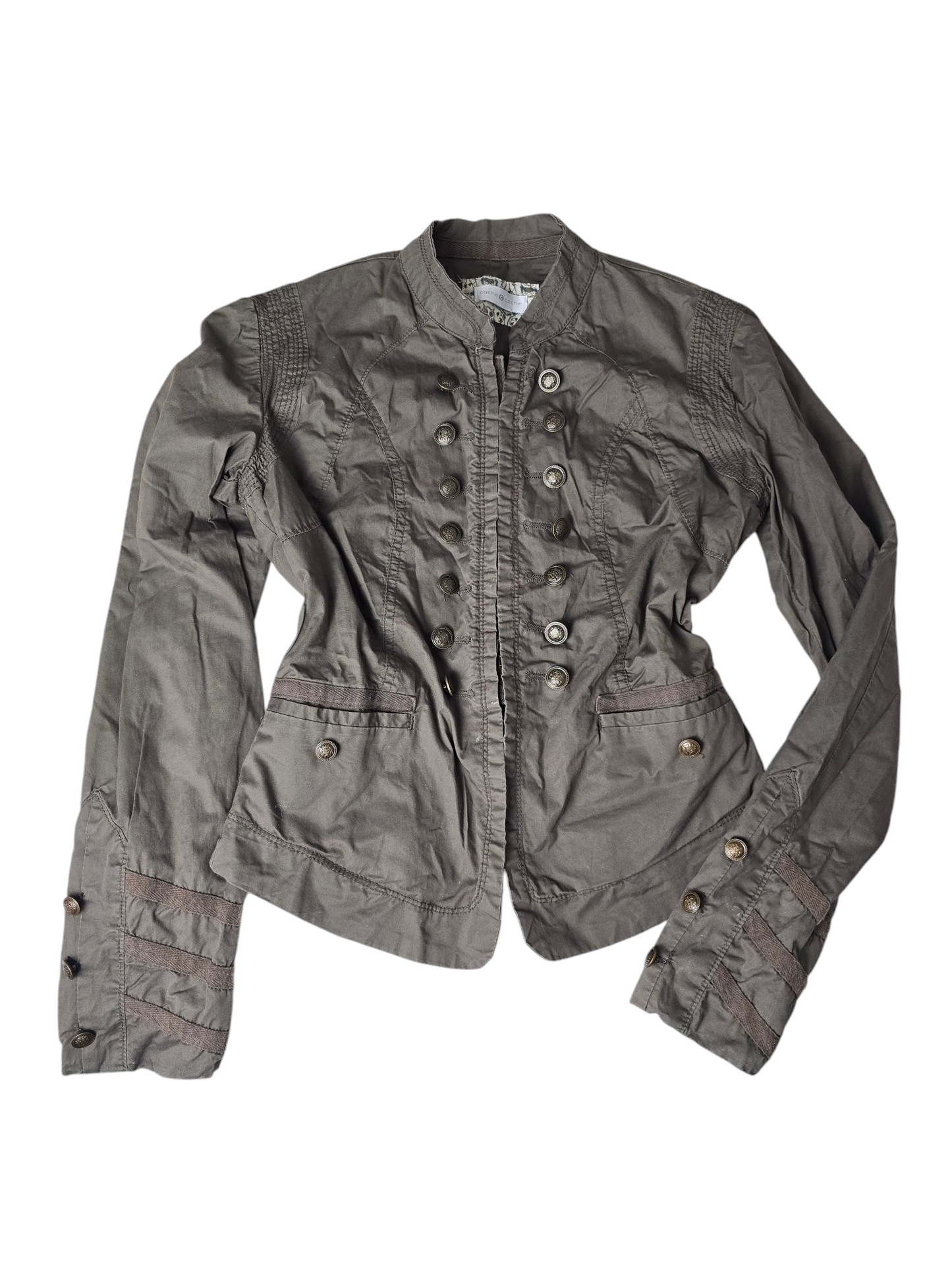 Y2k vintage officer military khaki indie sleaze jacket