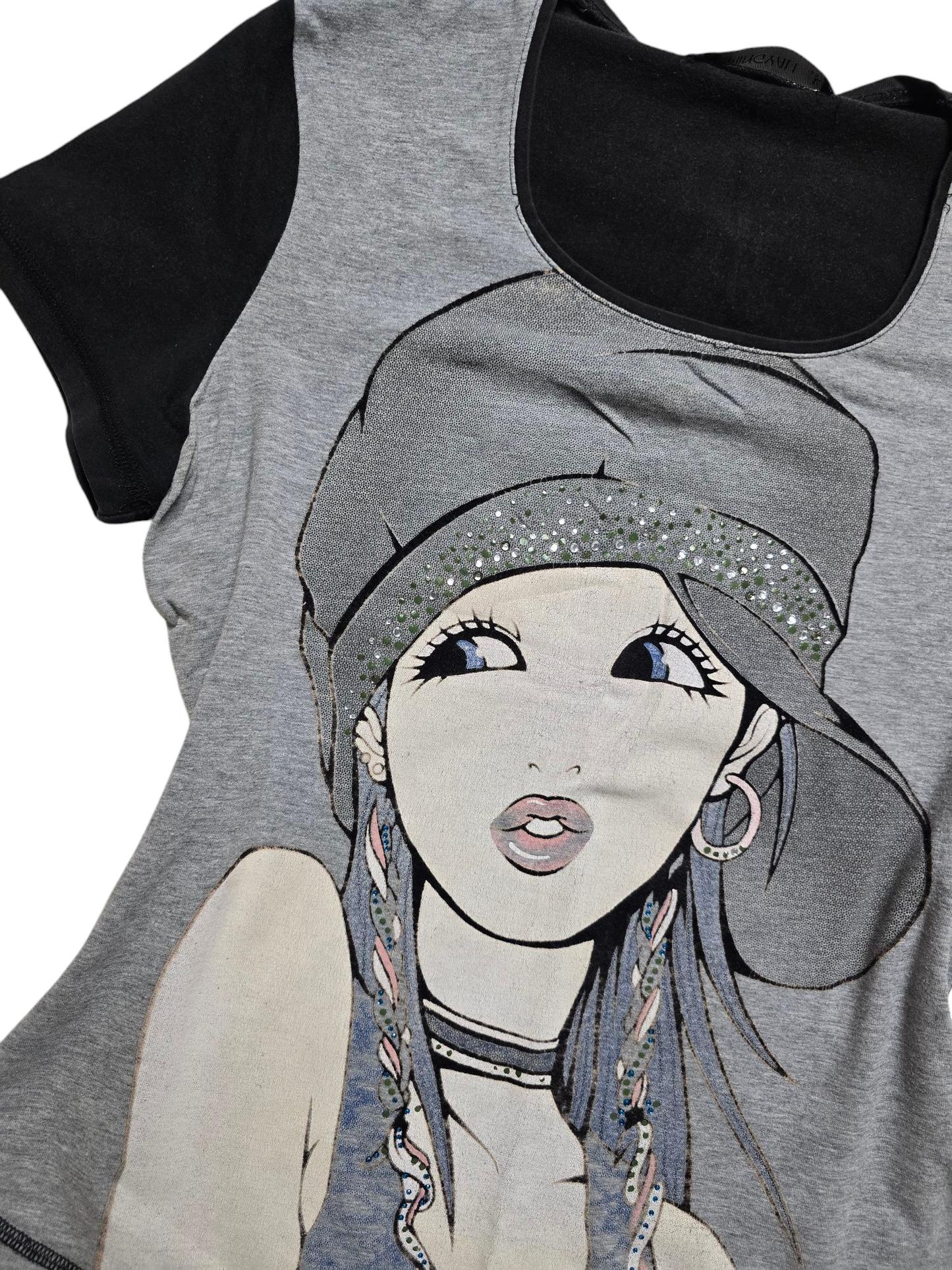 90s vintage softgrunge rhinestone printed tshirt