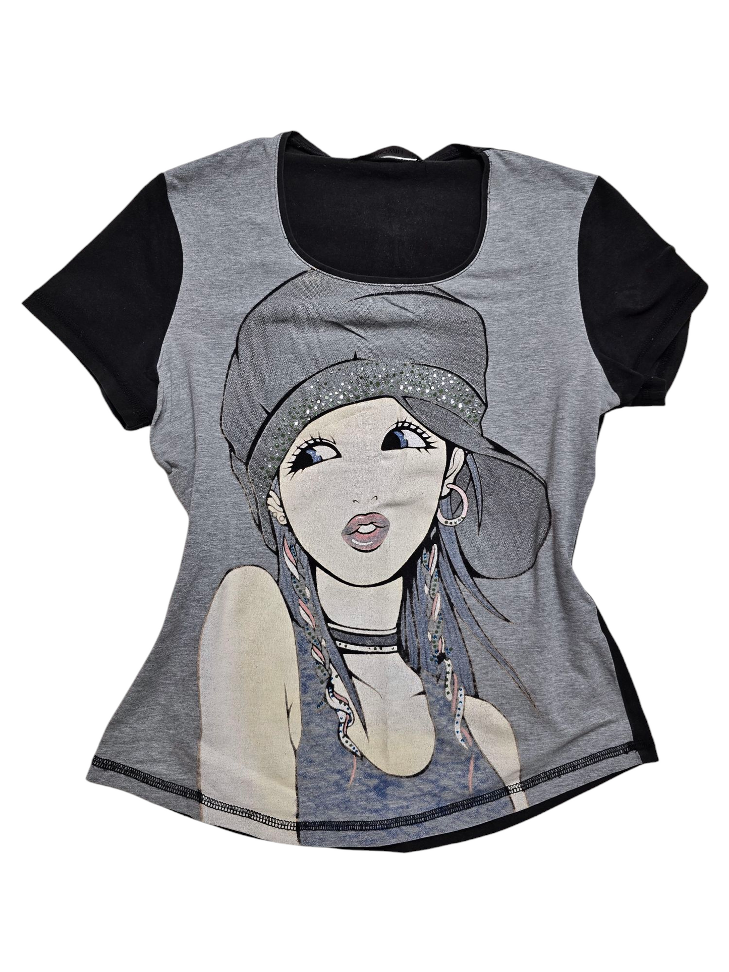 90s vintage softgrunge rhinestone printed tshirt