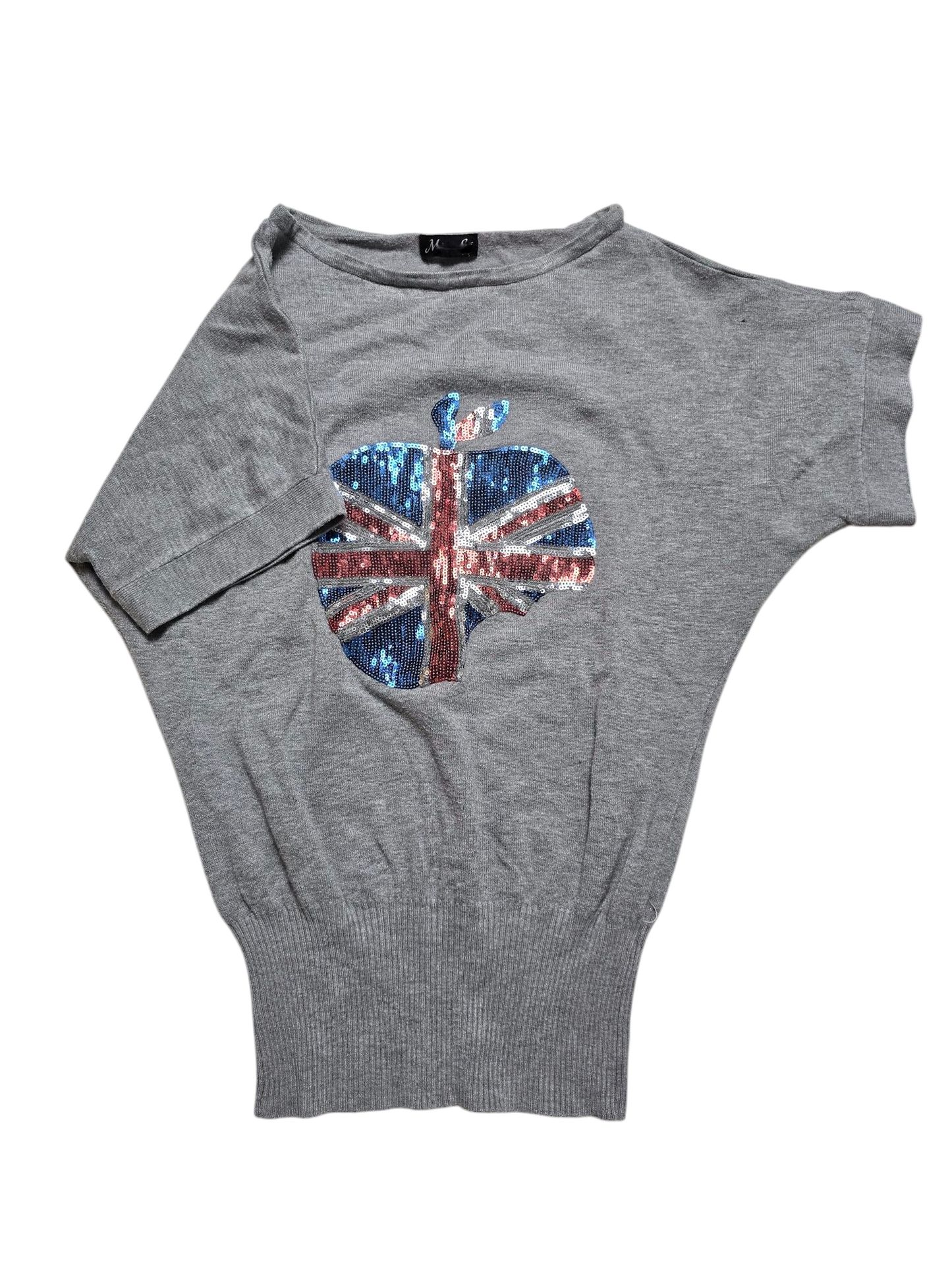 Y2k vintage indie sleaze rhinestone batwing sweater