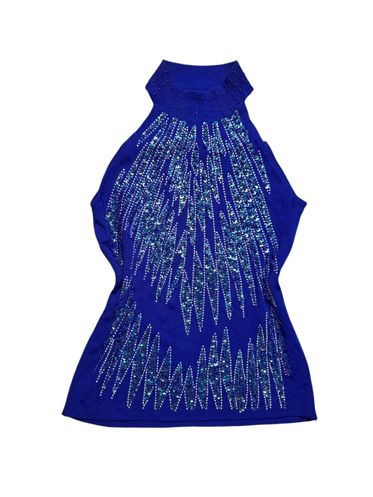 Y2k vintage indie sleaze off shoulder sequin top