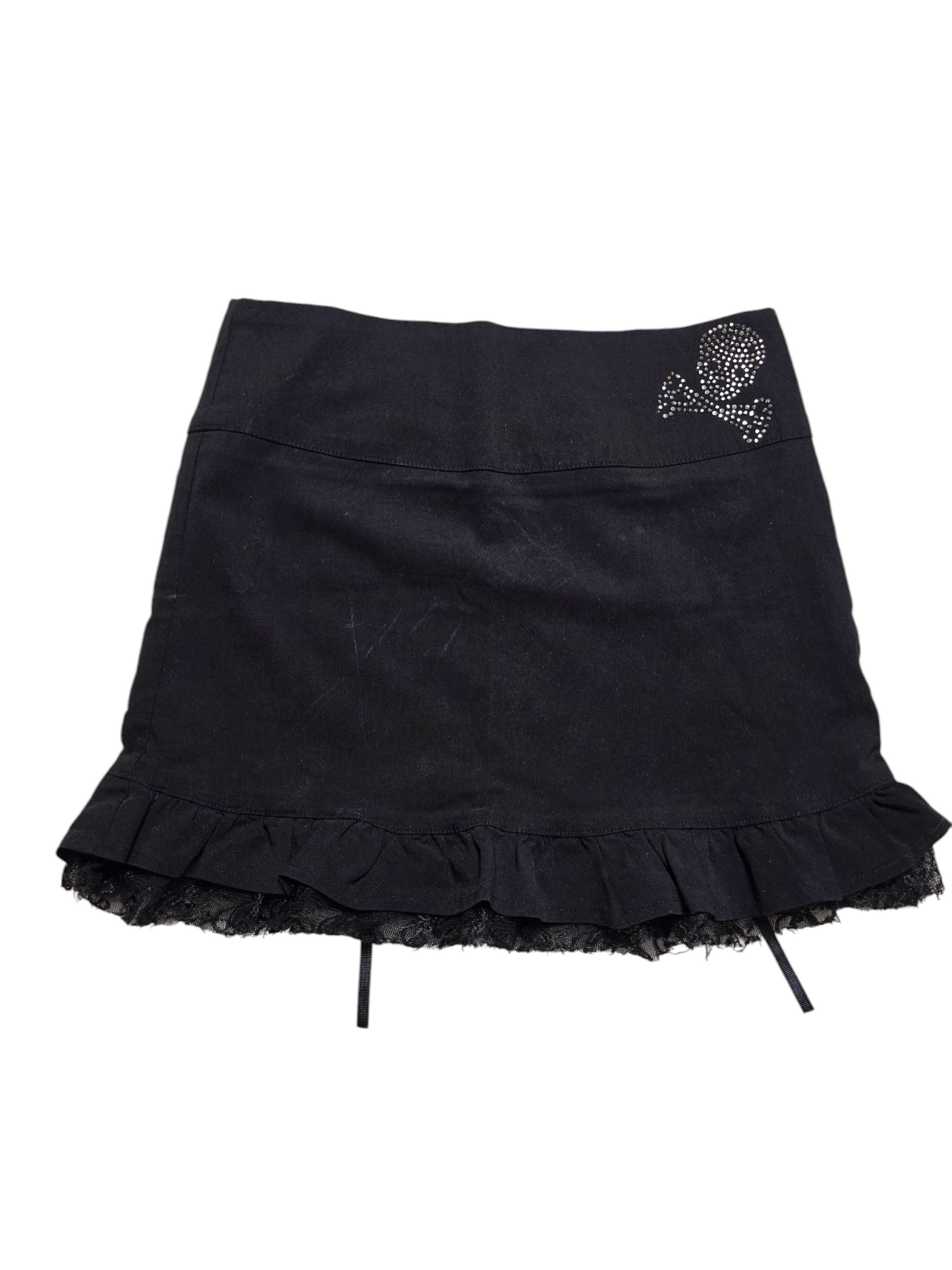 Y2k vintage dark coquette mini rhinestone skirt