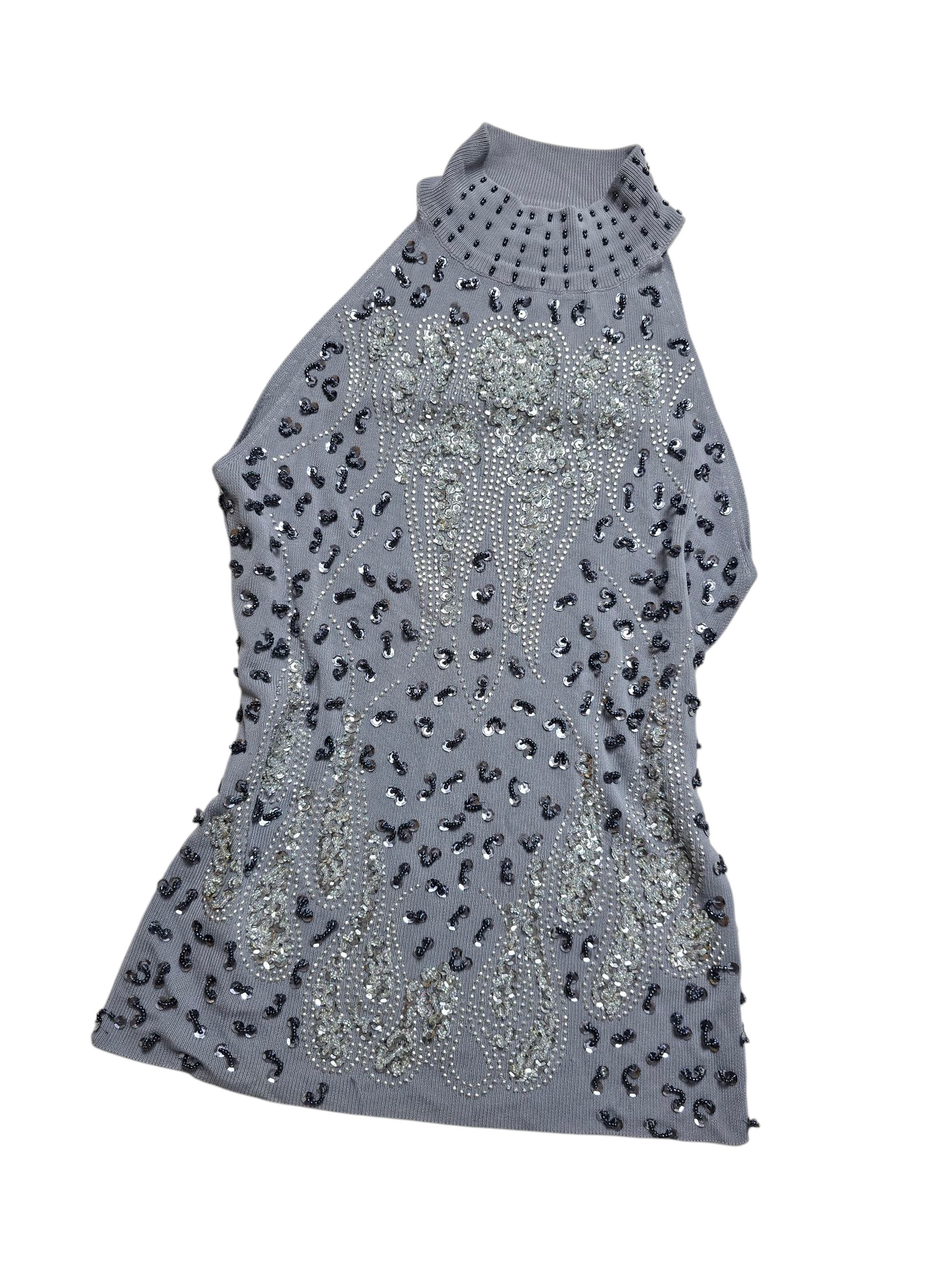 Y2k vintage indie sleaze off shoulder sequin top