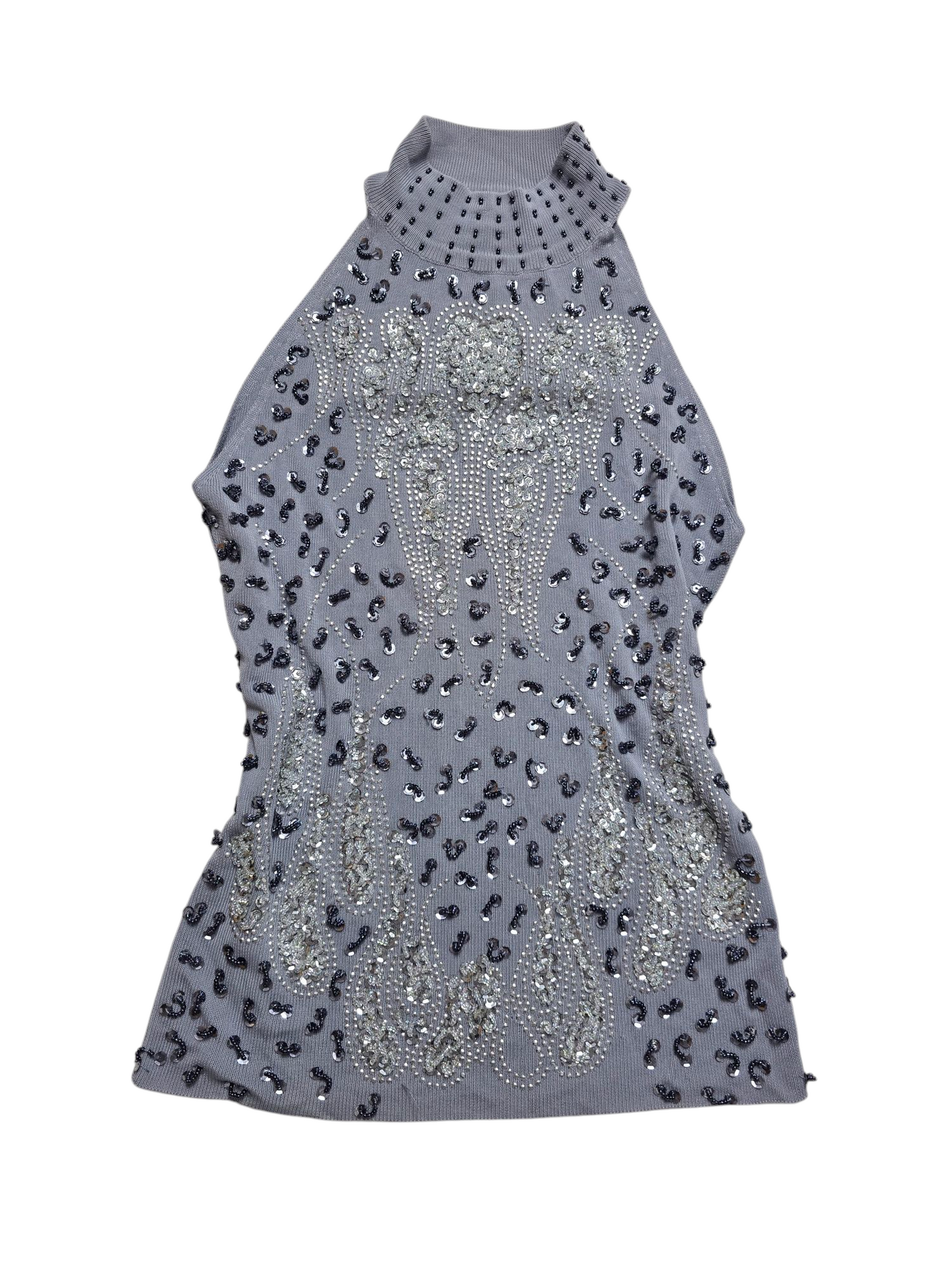 Y2k vintage indie sleaze off shoulder sequin top