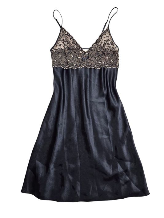 00s vintage dark coquette satin dress