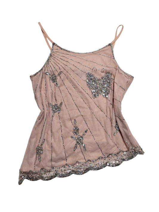 Y2k vintage fairy butterfly sequin top