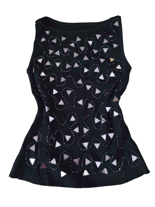 Top y2k vintage ibiza sequin Pearl embroidery top fairy