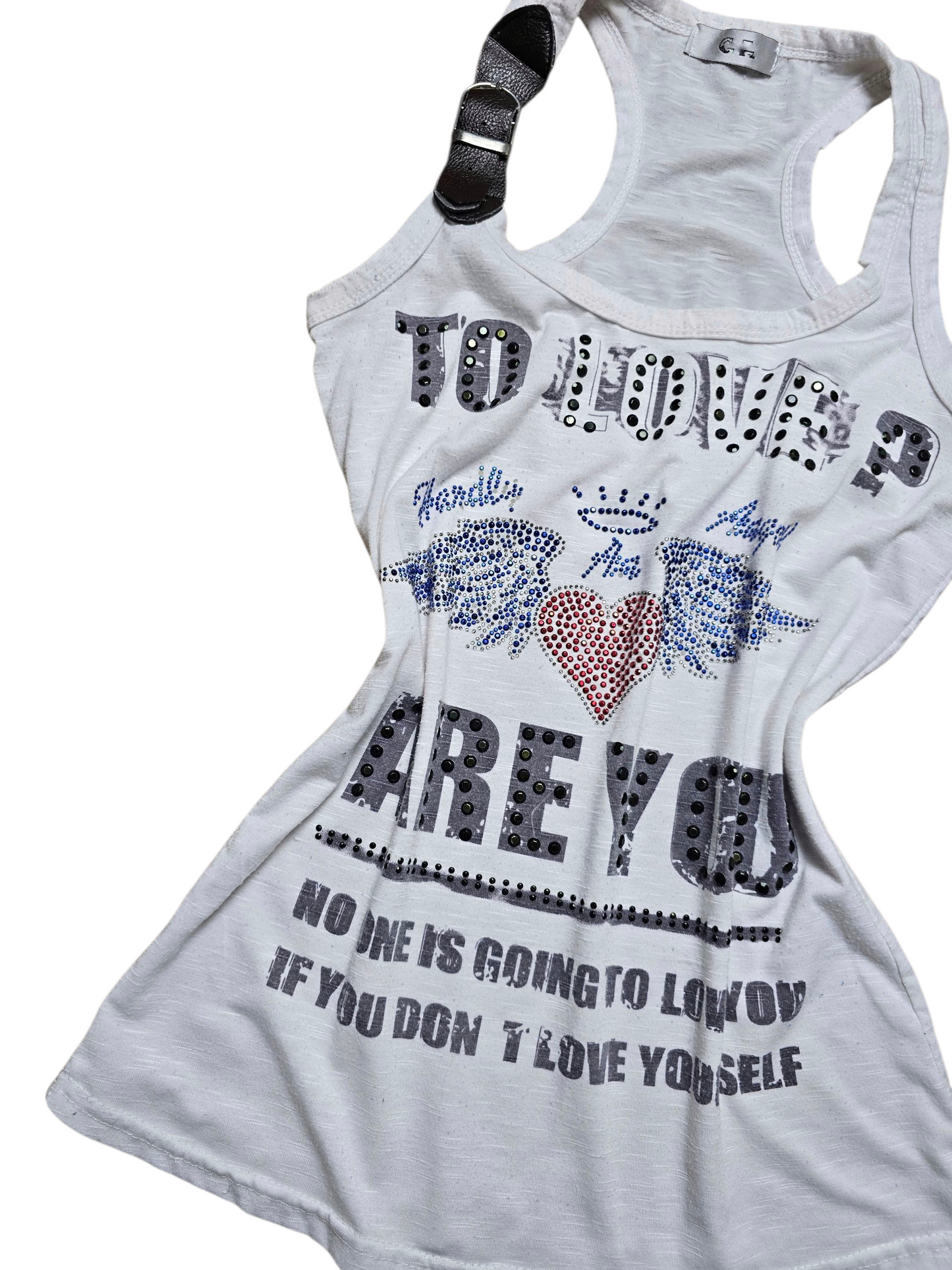 00s vintage softgrunge rhinestone top