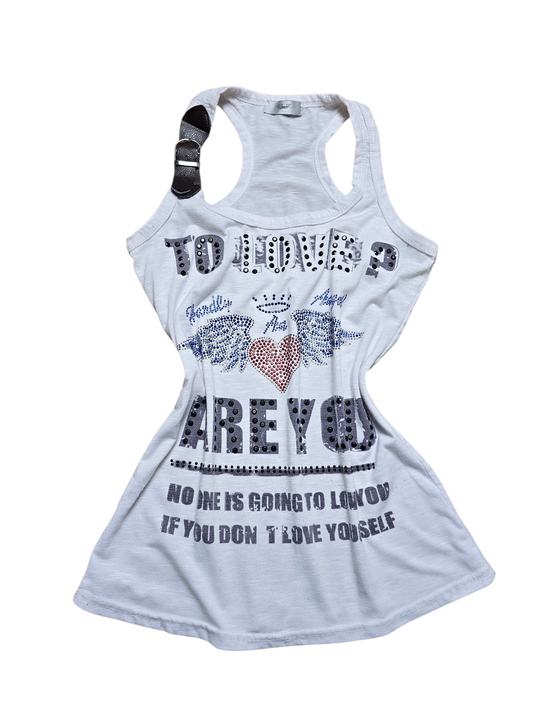 00s vintage softgrunge rhinestone top