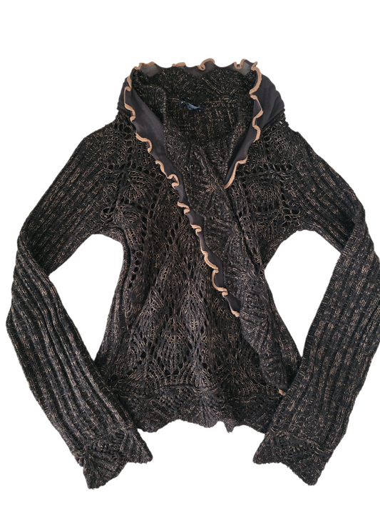 00s vintage coquette brown sweater
