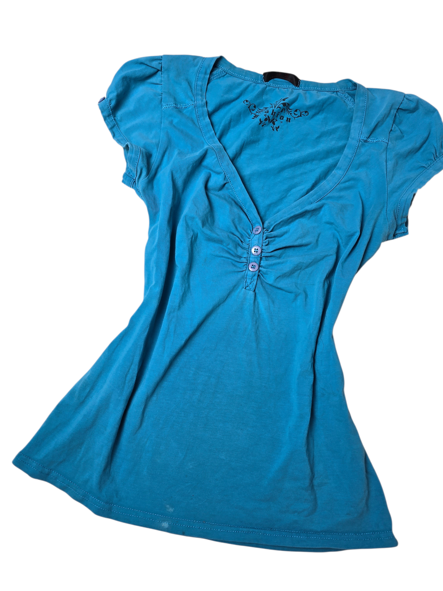 00s vintage blue button up top - zimfriperie