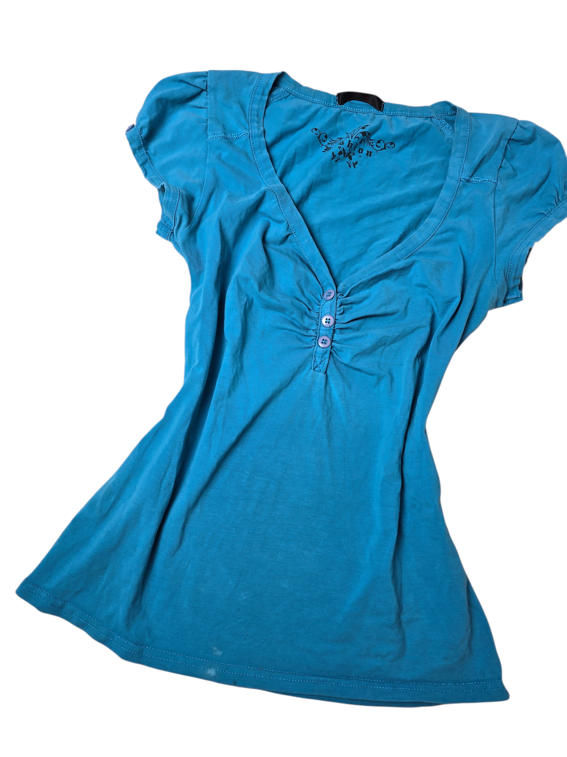 00s vintage blue button up top - zimfriperie