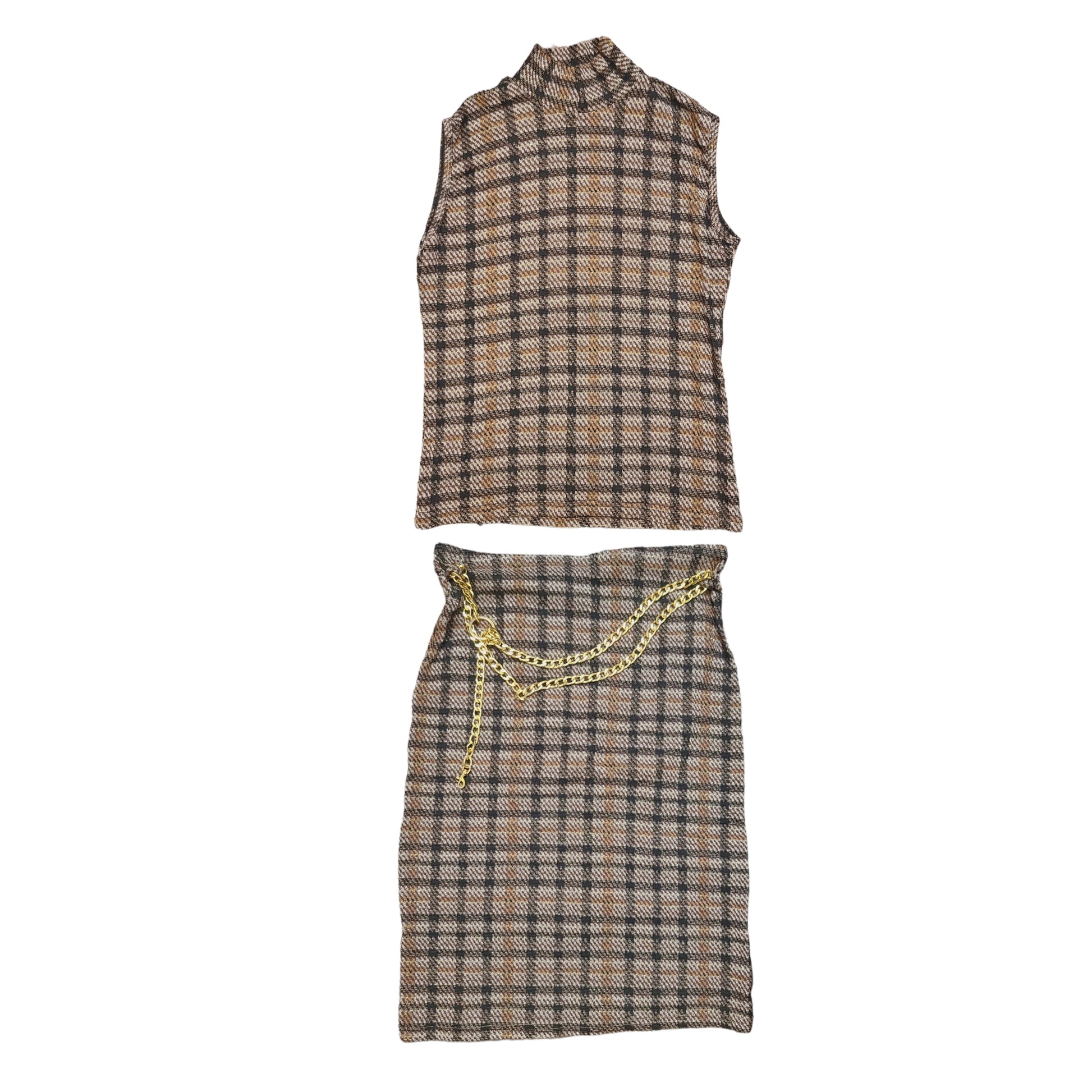 Mcbling y2k plaid set shinny vintage mini skirt top printed downtown british preppy old money