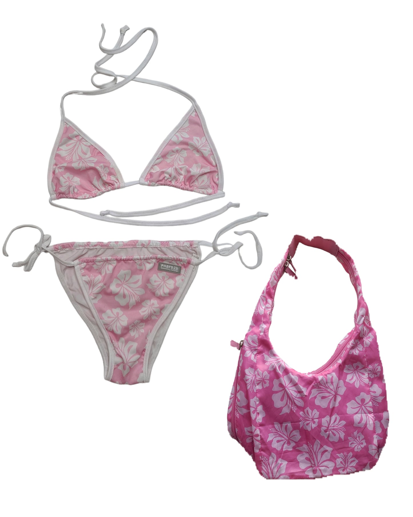 Ensemble hibiscus maillot 2 pieces + sac