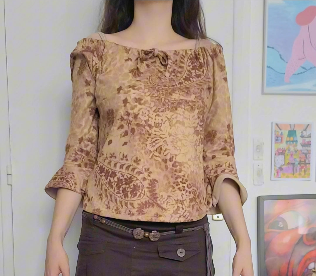 Fairy velvet bohemian y2k top