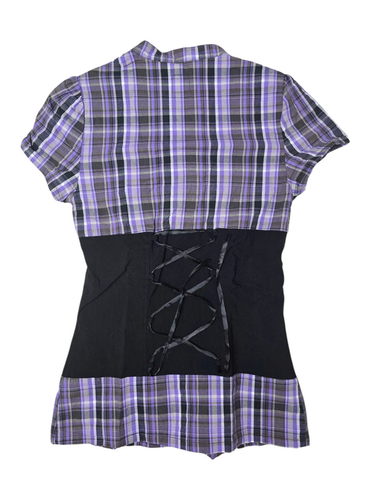 00s vintage softgrunge plaid office shirt