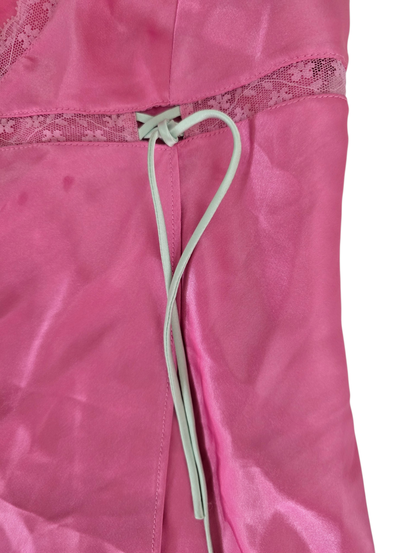 2000s vintage coquette fairy lace pink satin dress