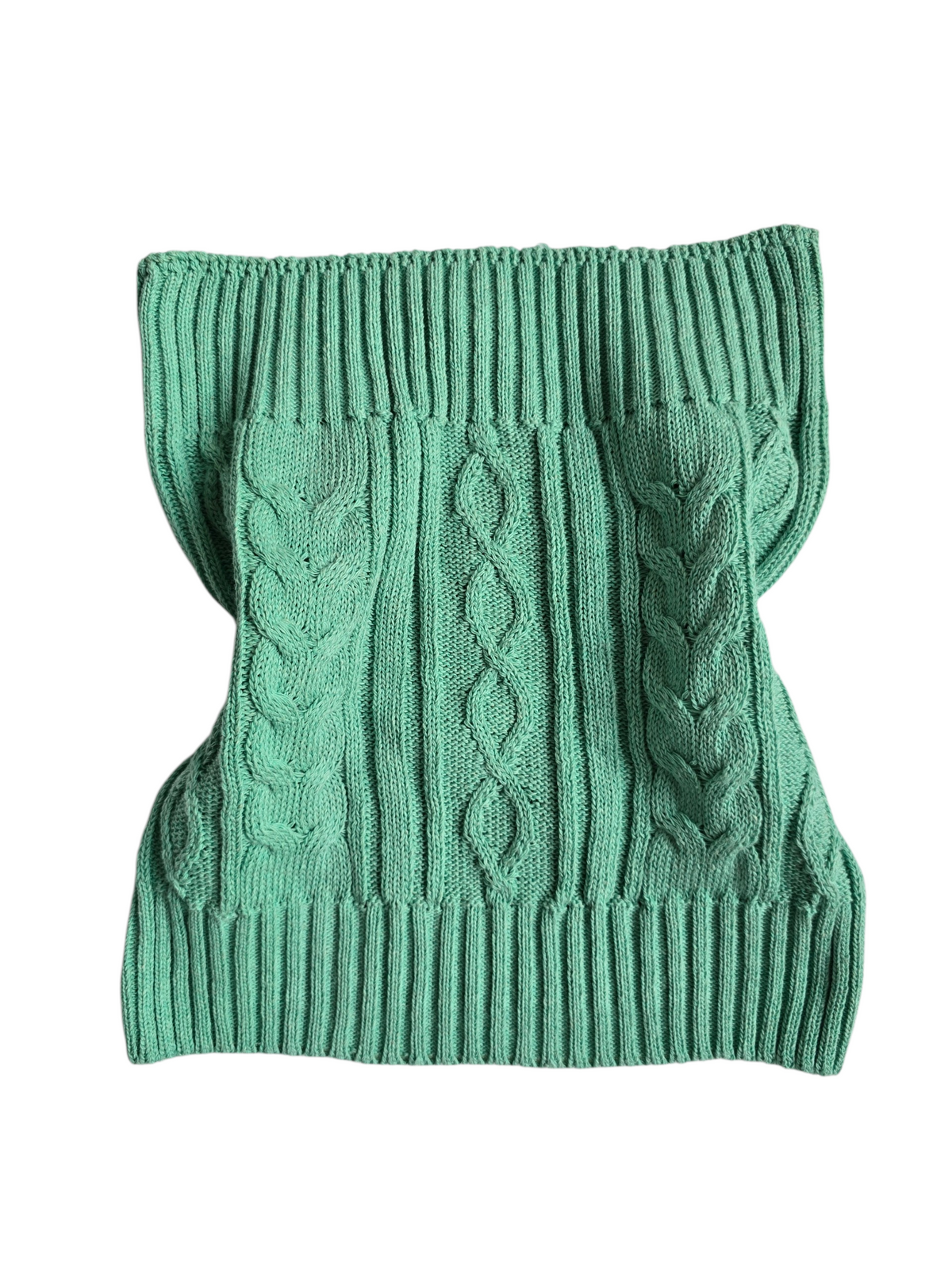 2000s vintage swag ribbed strapless teal top