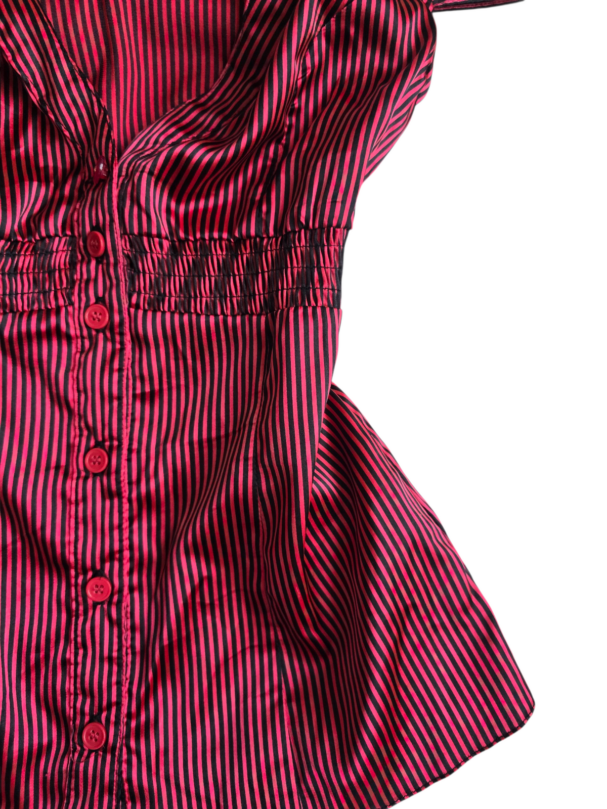 2000s vintage mall goth striped shirt