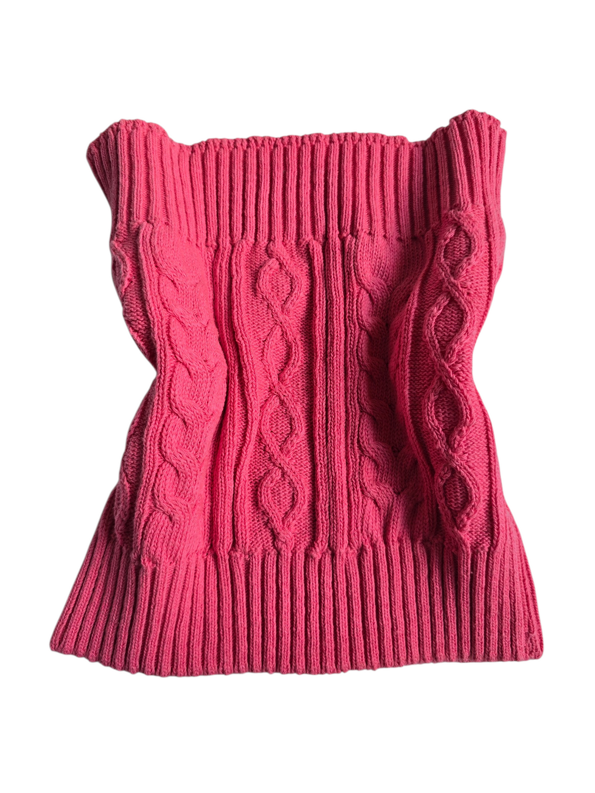 2000s vintage swag ribbed strapless pink top