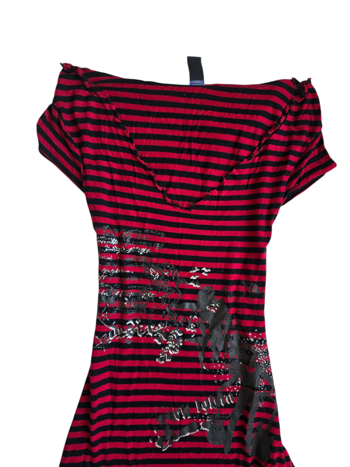 2000s vintage emo goth striped dress