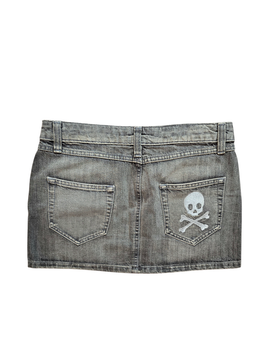 00s vintage denim skull skirt - zimfriperie