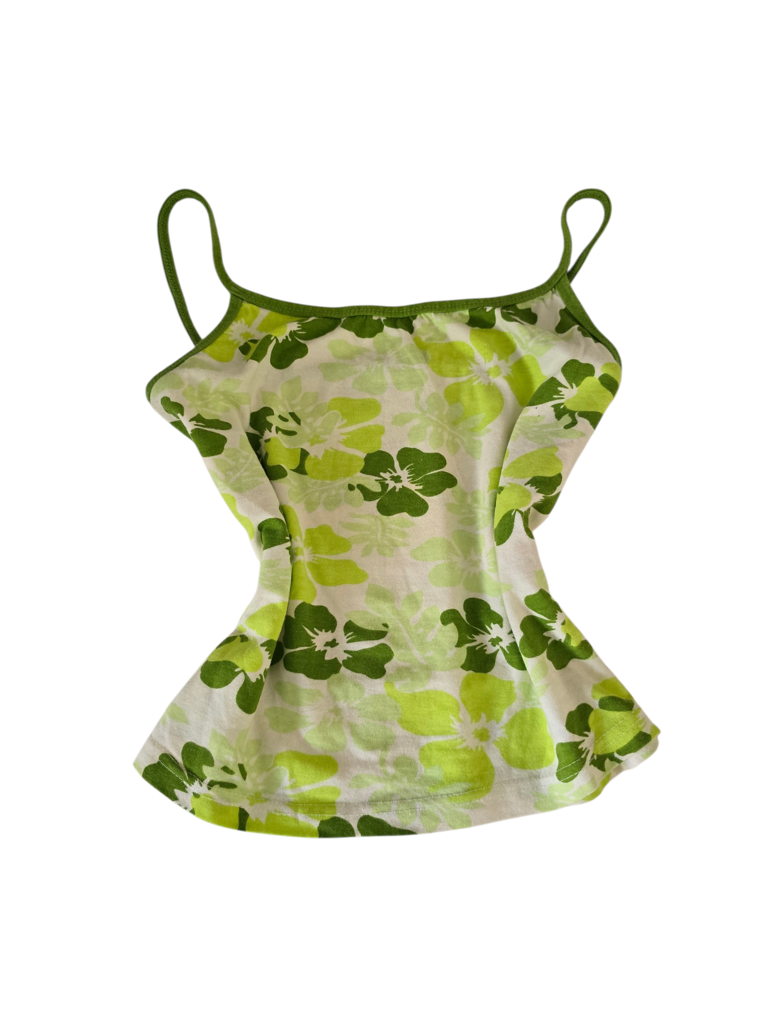 2000s vintage hibiscus tropical green cami top - zimfriperie
