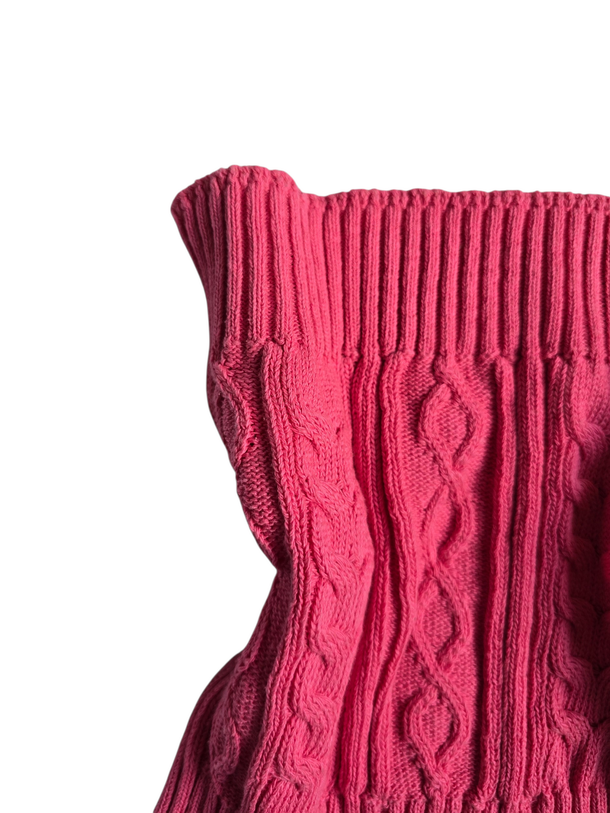 2000s vintage swag ribbed strapless pink top