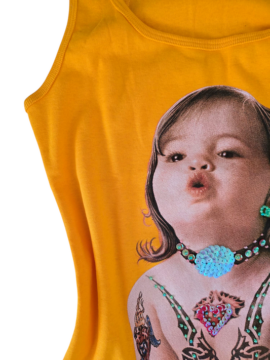 Y2k vintage baby sequin top