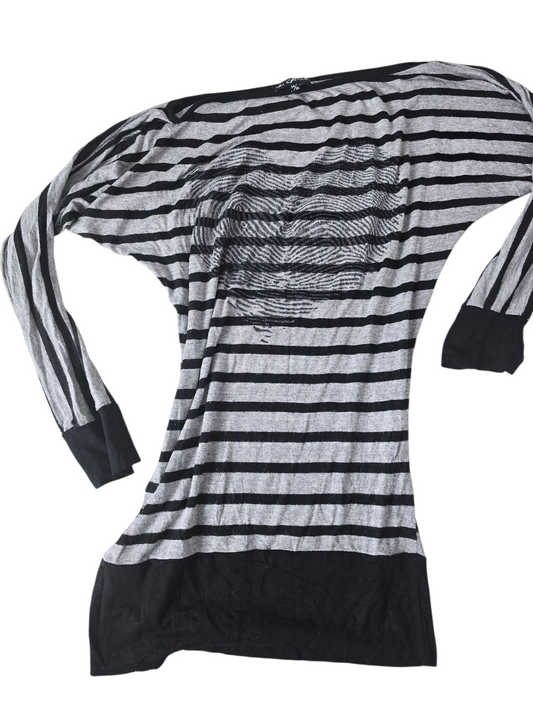 00s vintage softgrunge striped batwing top
