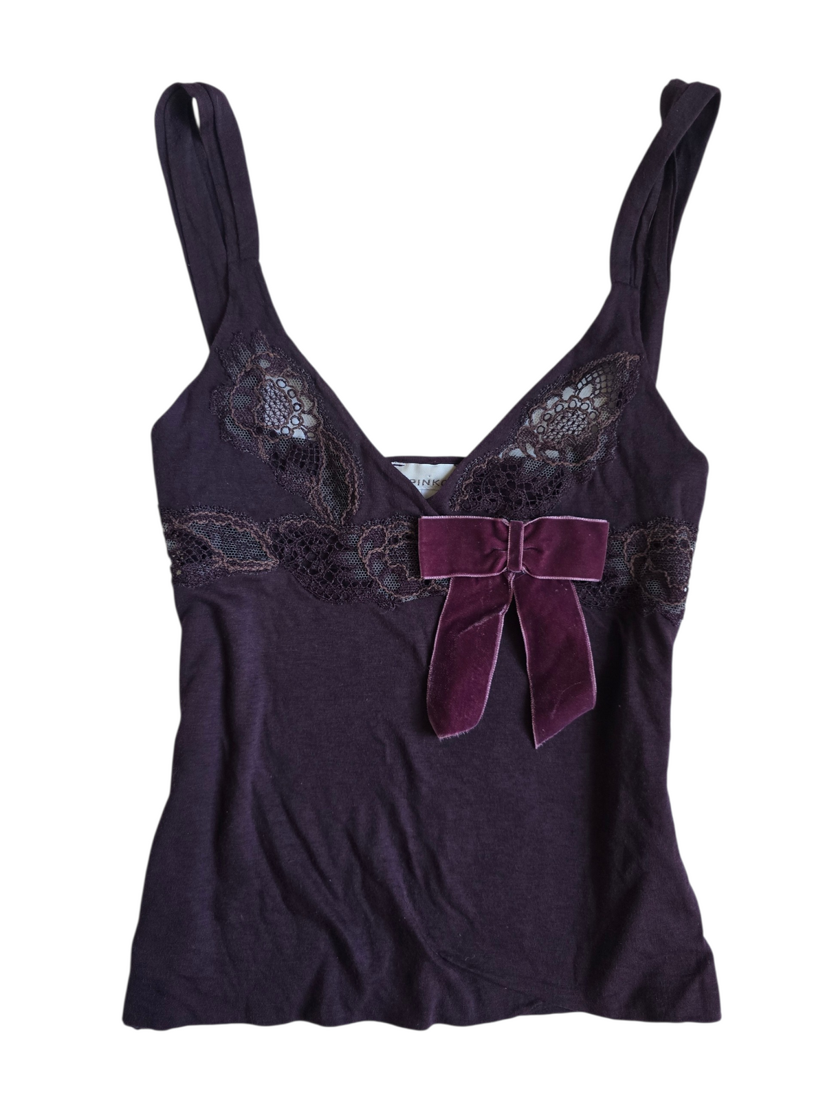 2000s vintage coquette babydoll lace top