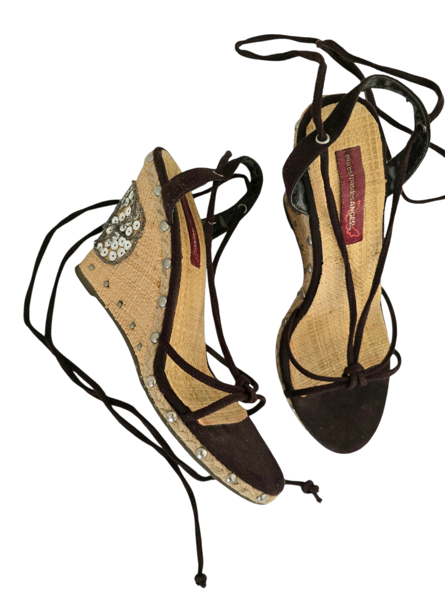 2000s vintage fairy sequin hedge sandals