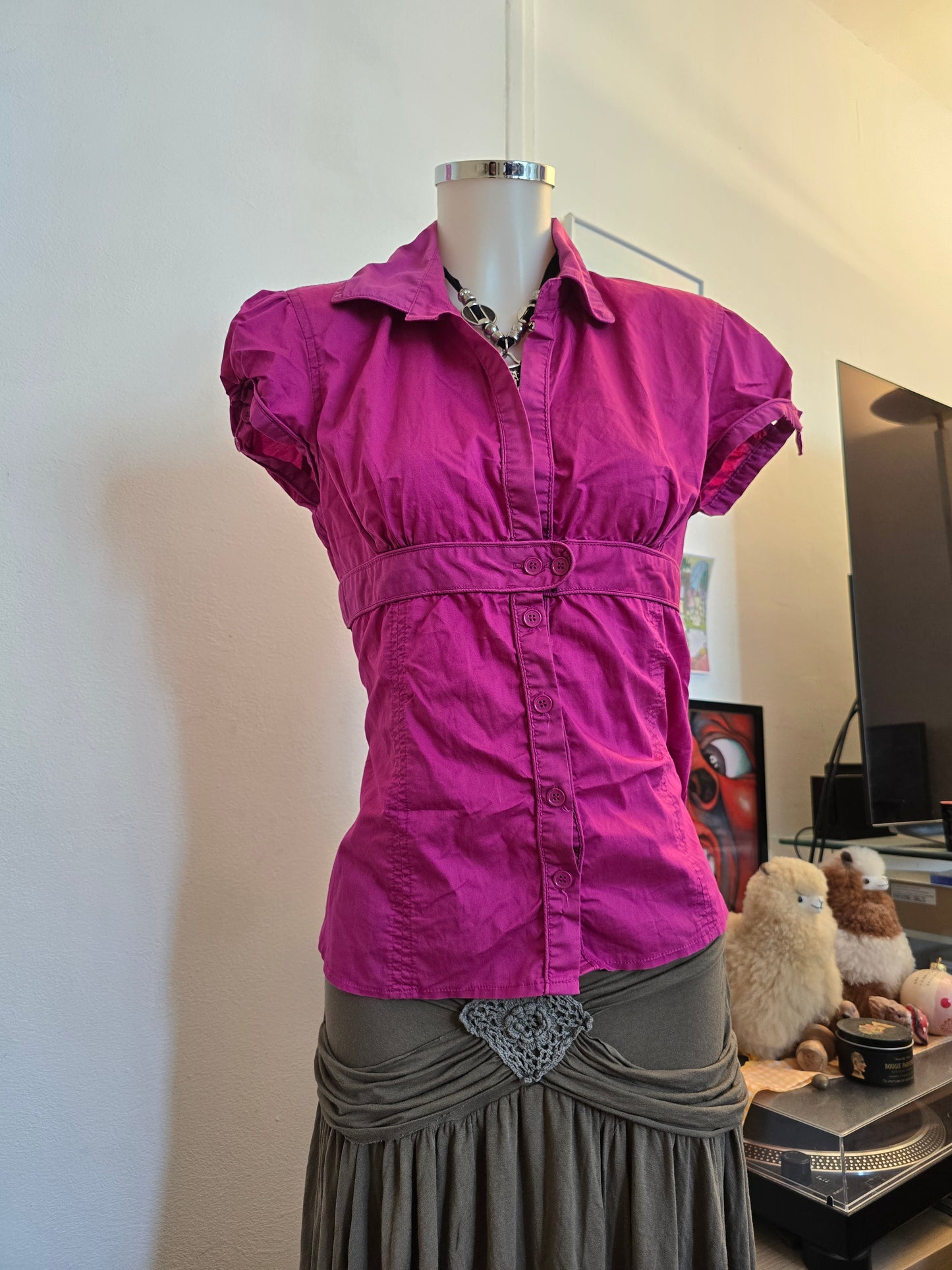 90s vintage flirty office shirt