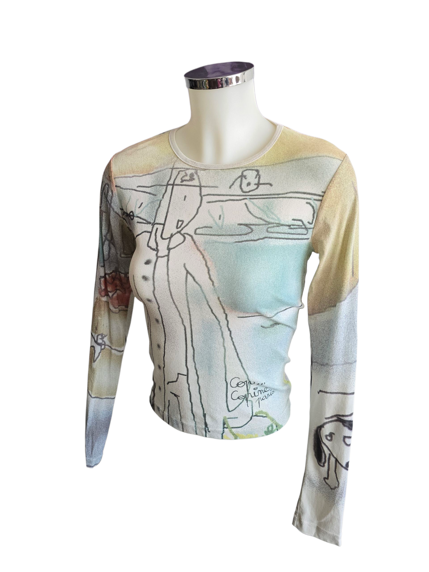 Y2k vintage Cop copine archive printed top